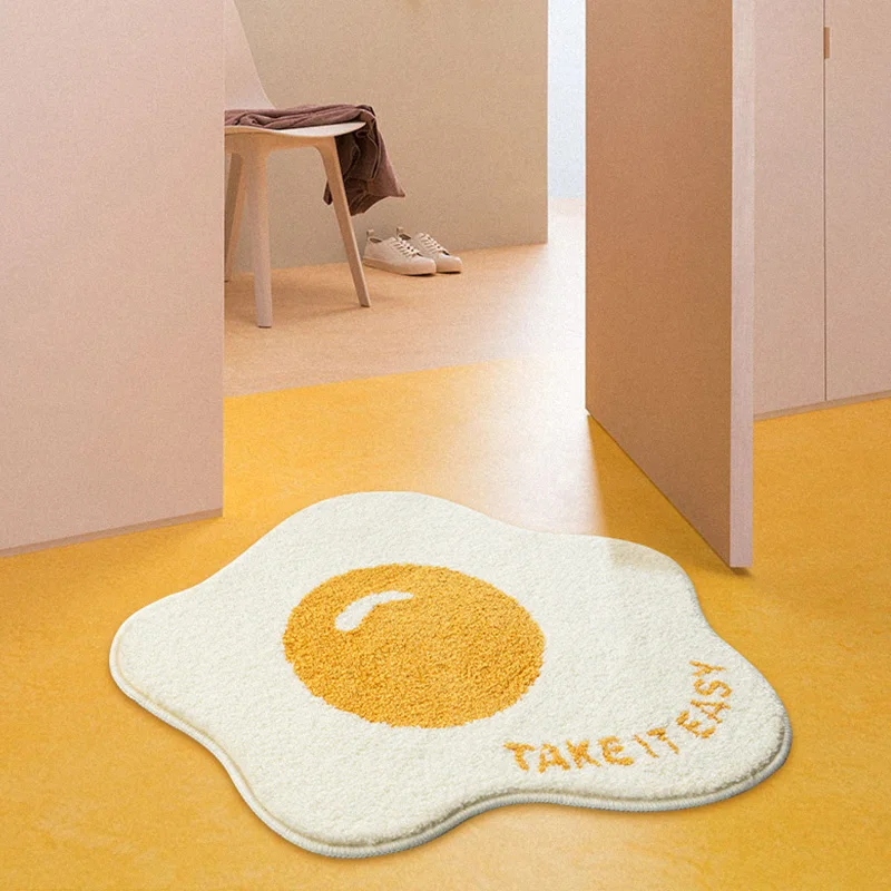 Коврики для ванной с рисунком пищи пушистое яйцо искусственный ковер Baozi