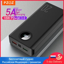 PZOZ 5A Power Bank 10000mAh Fast charging Mobile Phone External Battery Portable Charger 20000mAh PowerBank For iPhone Xiaomi Mi