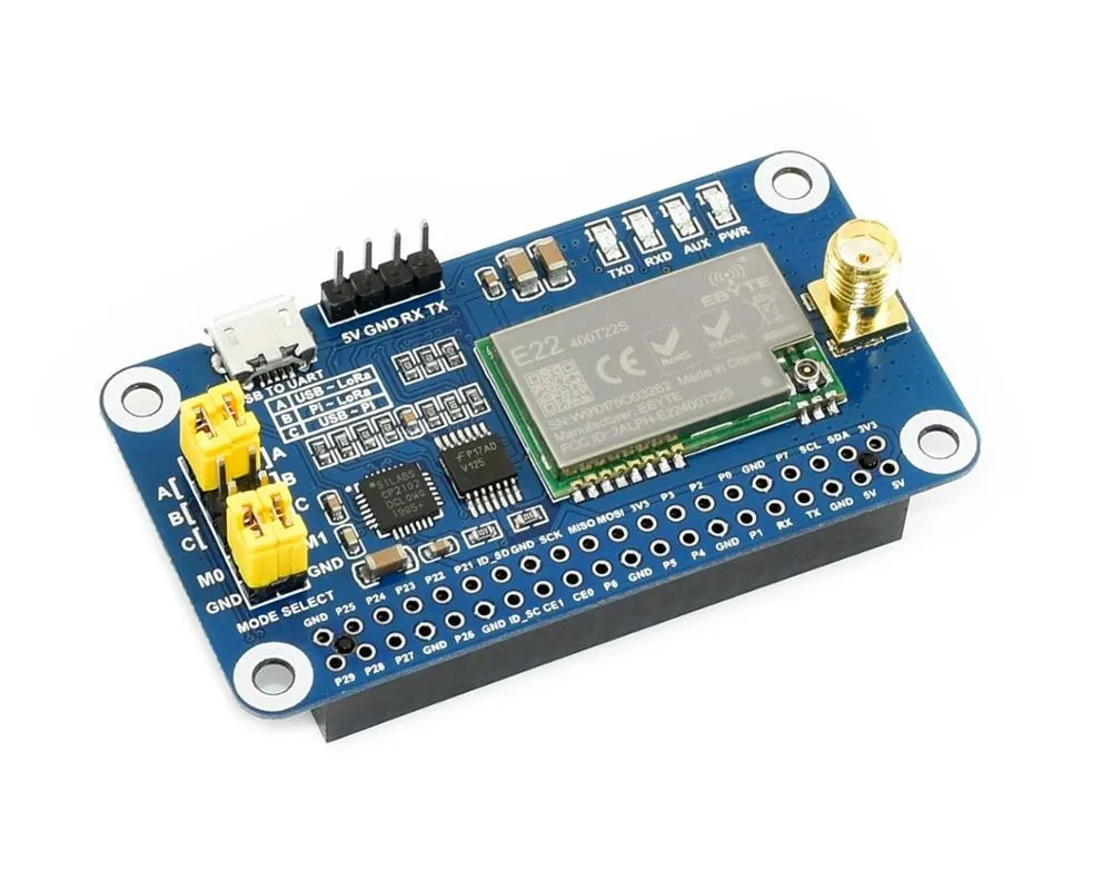 SX1268 LoRa HAT для Raspberry Pi широкополосная модуляция спектра частотный диапазон 433 МГц -