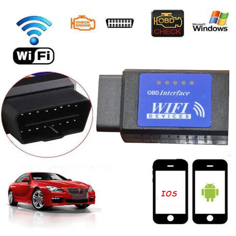 OBDII OBD 16 Pin ELM327 V1.5 Wifi OBD2 Mini Elm 327 Bluetooth совместимый автомобильный диагностический