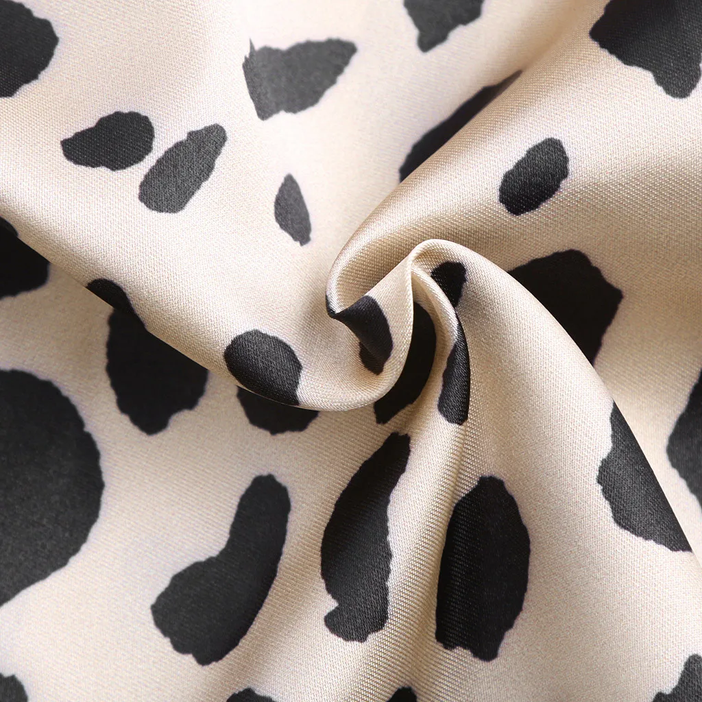 В стиле ретро с завышенной талией леопардовым принтом сатиновая юбка как шелк