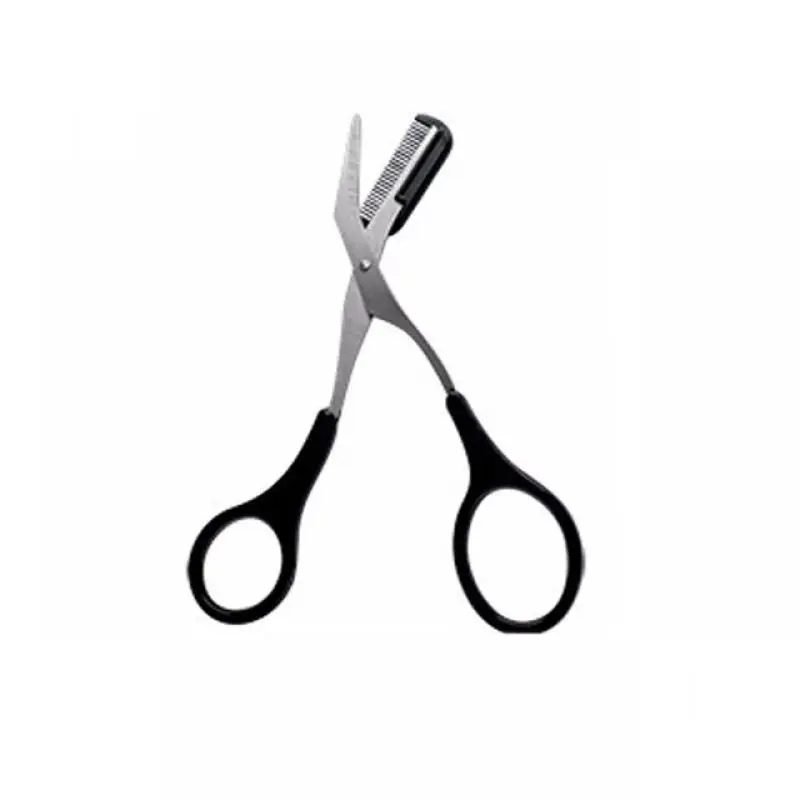 

1@# 1 Pcs Black Eyebrow Trimmer Scissor with Comb Facial Hair Removal Grooming Shaping Shaver Cosmetic Makeup Accessories AS02