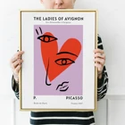 Дамы Авиньон, Художественная печать Пикассо, выставочный плакат, искусство стен, розовая фиолетовая красная печать, средневековая современность