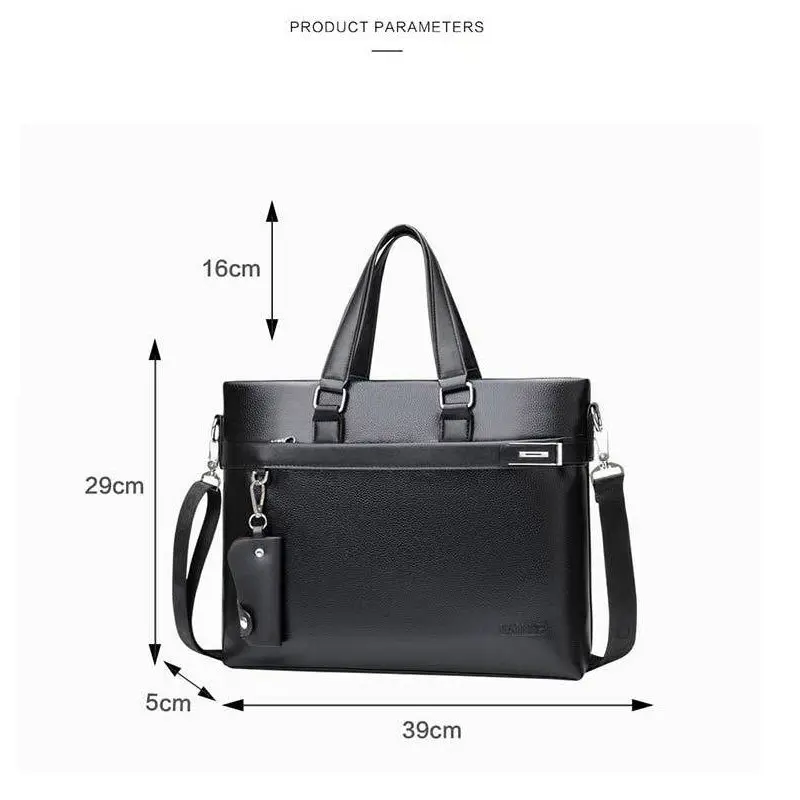 (С кошельком и ремнем) мужской кожаный портфель сумка-тоут для документов мужская