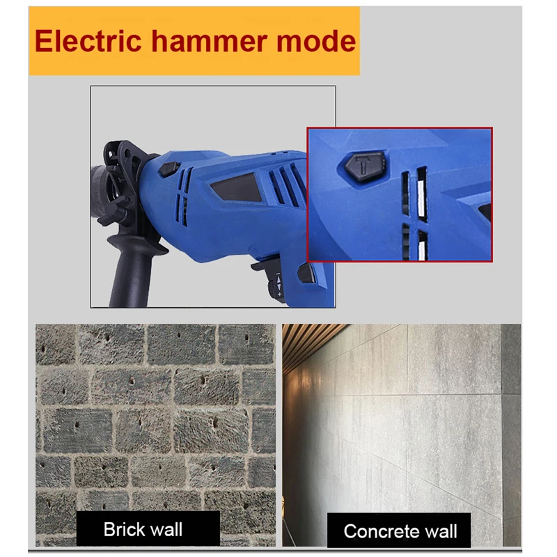 

220V Electric Impact Drill High-Power Pistol Drill Professional Electric Drill Power Tools Screwdriver Double Speed Adjustment