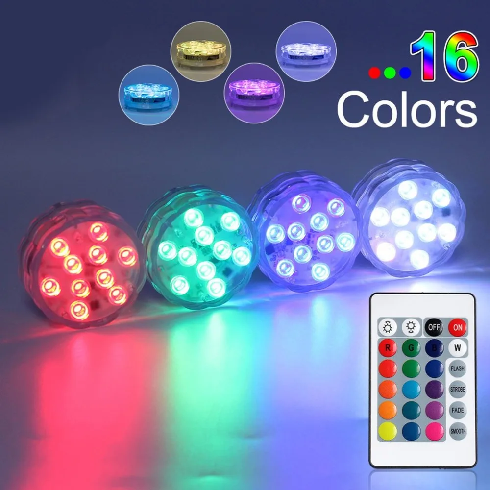 Лампа для бассейна с пультом дистанционного управления RGB ip68 piscine погружной светильник прочный светодиодный светильник портативный подводный ночник