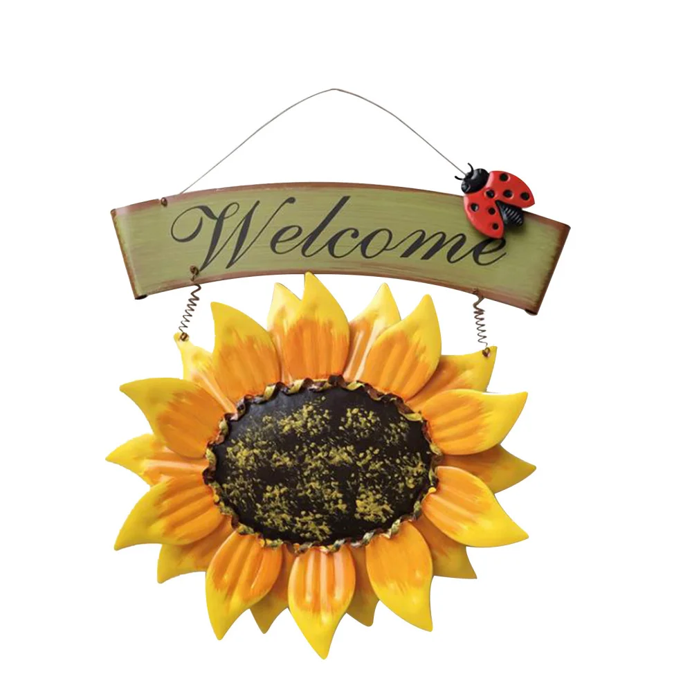 

Подсолнечника настенный декор висит прочный защитный экран для защиты от ржавчины деревянные украшения для домашнего сада железная для пе...