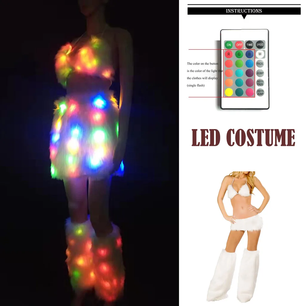 Пикантные женские светодиодное освещение световой костюм 3 шт. многоцветный без