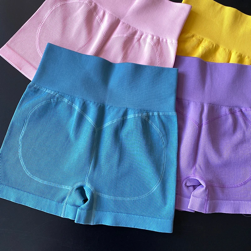 

Women's Tracksuit Seamless 2 Two Piece Shorts Set Summer Workout Sports Tube Top Casual Running Shorts Women Colthing 2021