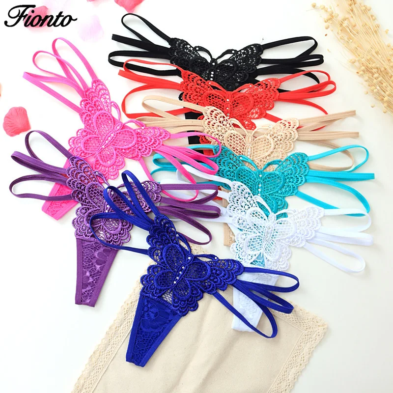 Сексуальные кружевные трусики FIONTO нижнее белье женские модные стринги с