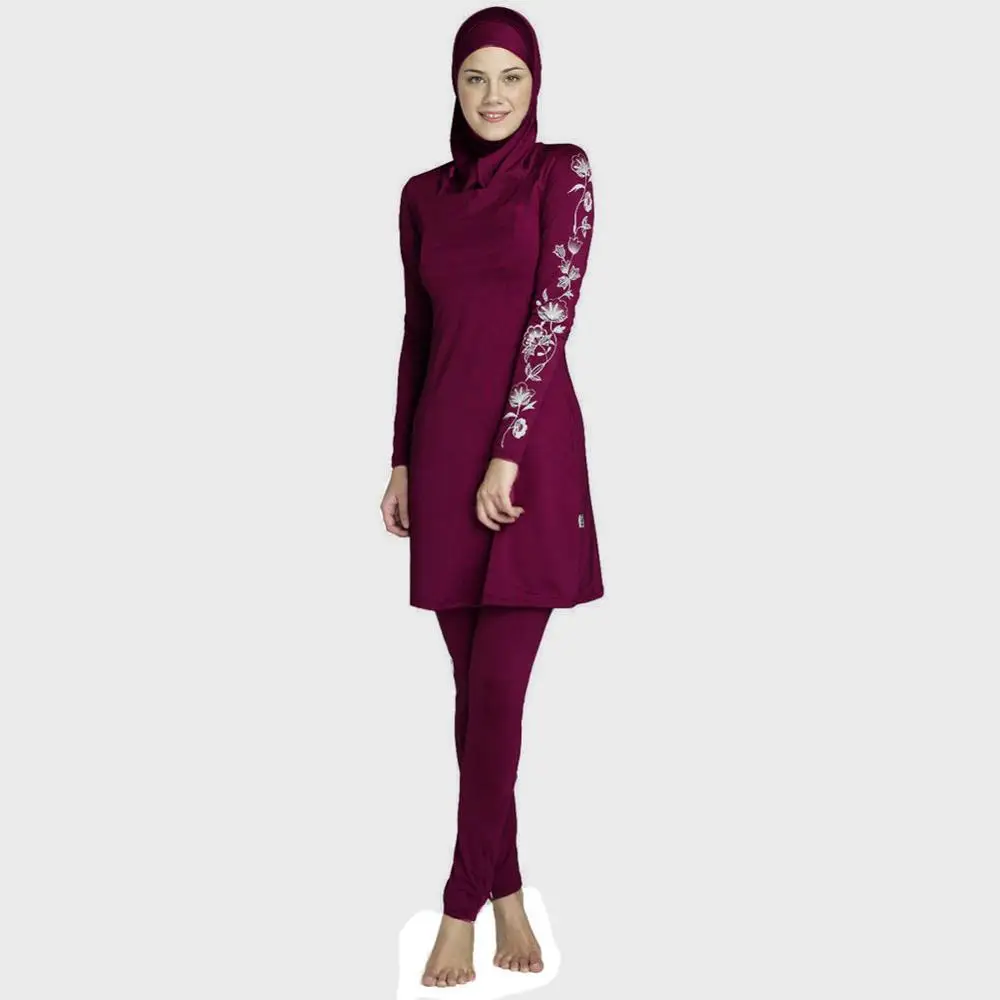 

Women Large Size Printed Floral Full Cover Muslim Swimwear Women Islamic Conservative Swimsuit Hijab Beachwear Bathing Sui
