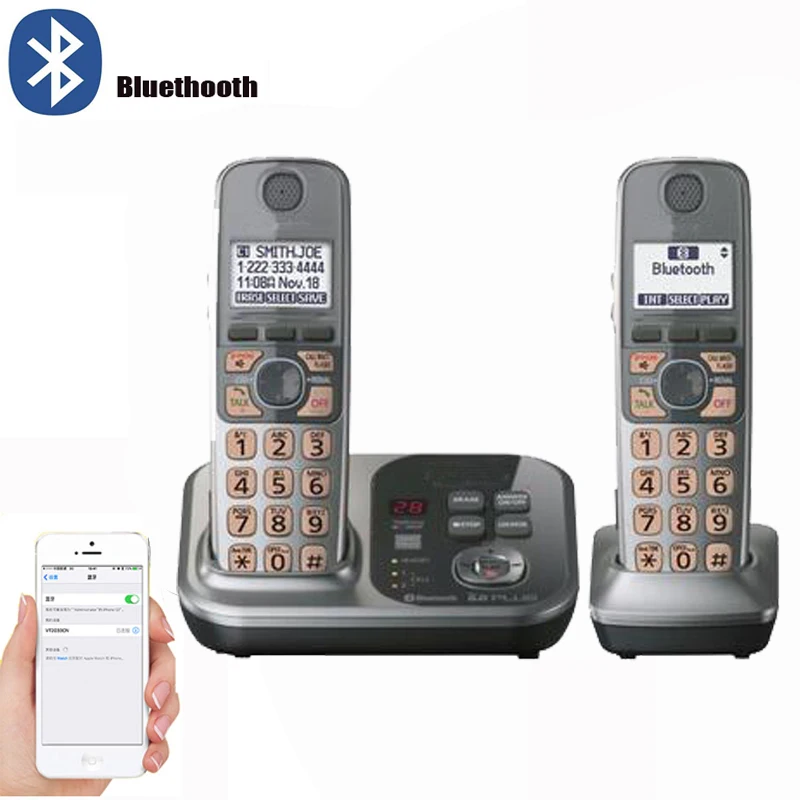 2 телефона цифровой беспроводной телефон DECT 6 0 ссылка на сотовый Bluetooth с системой