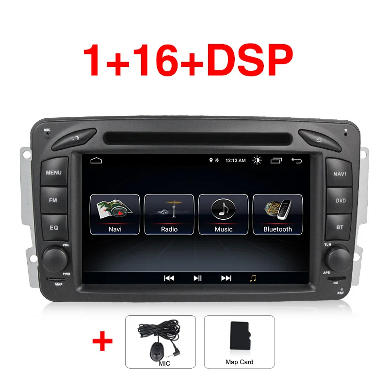 7 дюймов 2 din DSP Android 9 автомобильный мультимедийный плеер для Mercedes/Benz Clk W209/W203/W168/W163/Viano/W639 DVD gps wifi CANBUS - Цвет: 1G-16G DVD