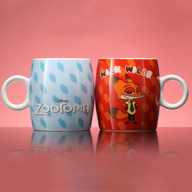 Disney Zootopia 300 рюмка, мл Q Edition Мультфильм ник Джуди керамическая чашка милый ребенок мальчик термос для девочек офисные чашки для молока кофе Рождественский подарок