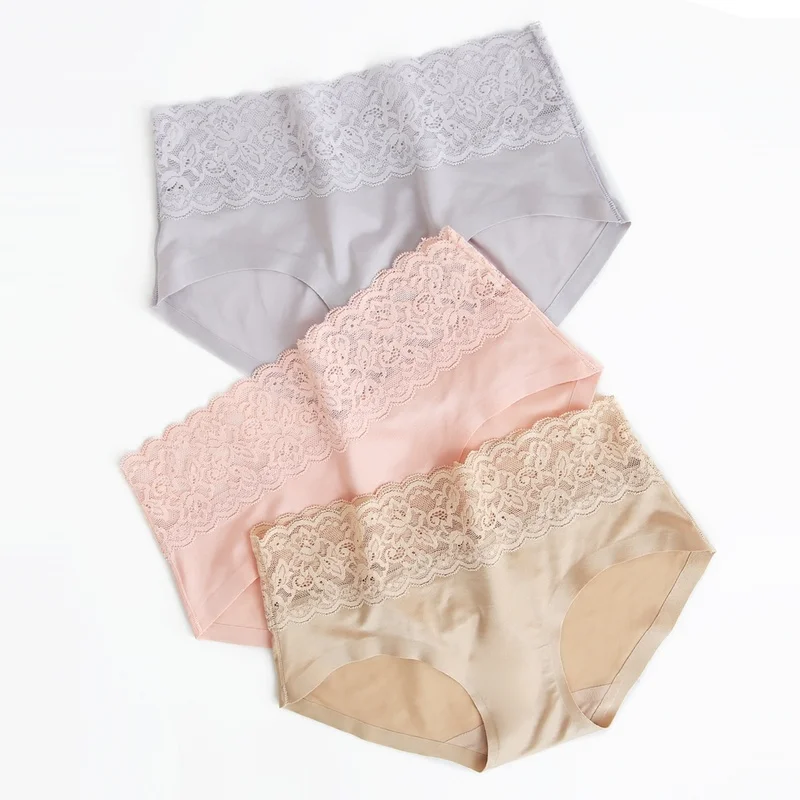 

2 Pcs Cotton Panties Sexy Panty Briefs Lace Panties Women Underwear Lingerie Panties for Female Ladies Floral Pantys Underpants