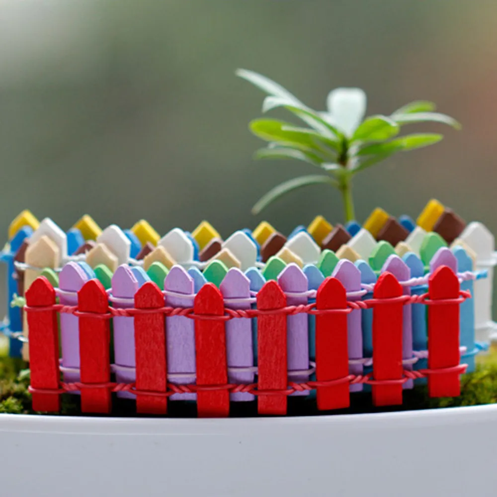 Миниатюрный деревянный забор 2 шт. Мини DIY ремесло микро украшение для сада