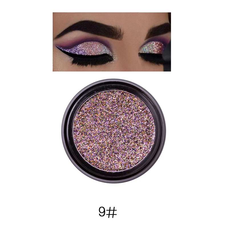 Manooby Sequins Eyeshadow 6Colors Single Palette Illuminator Makeup Metal Eye Shadow Pigment Cosmetics - Цвет: 9