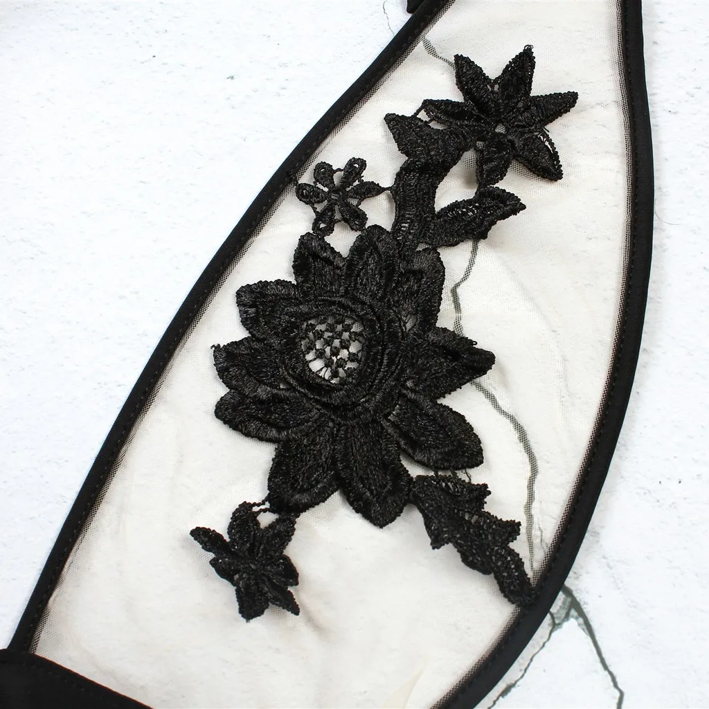 Женское слитное бикини с вышивкой розы сетчатый купальник в стиле пэчворк