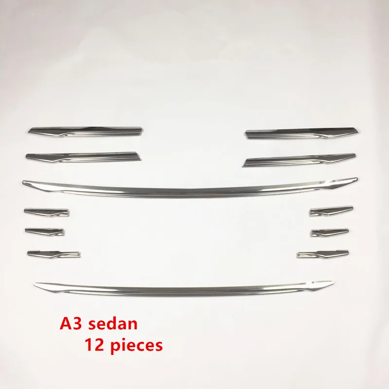 CNORICARC для Audi A3 седан автомобиля Передняя решетка воздуха крышка отделка полосы внешние аксессуары 12 шт. нержавеющая сталь украшения блесток - Название цвета: 12 pieces