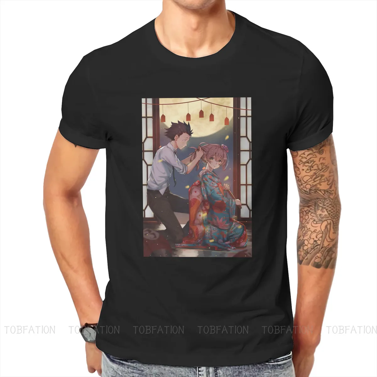 

A Silent Voice The Shape Of Voice Shoya Shoko TShirt for Men Special Soft Leisure Sweatshirts T Shirt High Quality Trendy Fluffy