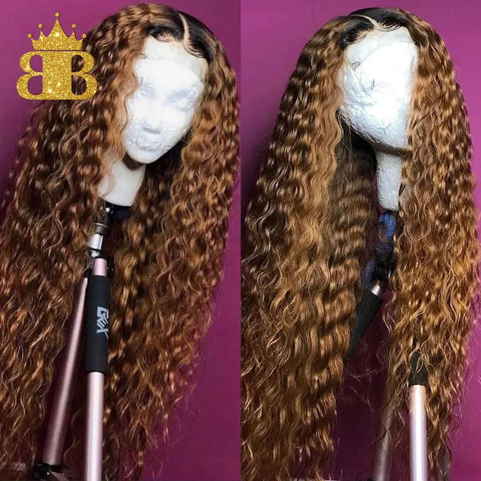 Цветной эффектом деграде (переход от темного к парик человеческих волос 13x4