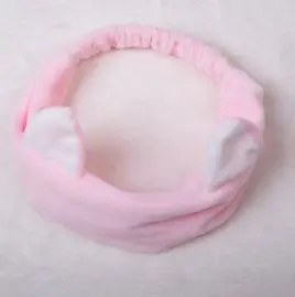 Pink Милая повязка на голову с кошачьими ушками, повязка на голову, тюрбан для спа-ванны, эластичная повязка для волос, заколки, аксессуары для волос, инструмент для макияжа - Цвет: Pink