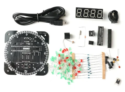 Модуль цифрового светодиодного дисплея DS1302 вращающийся электронный будильник 0