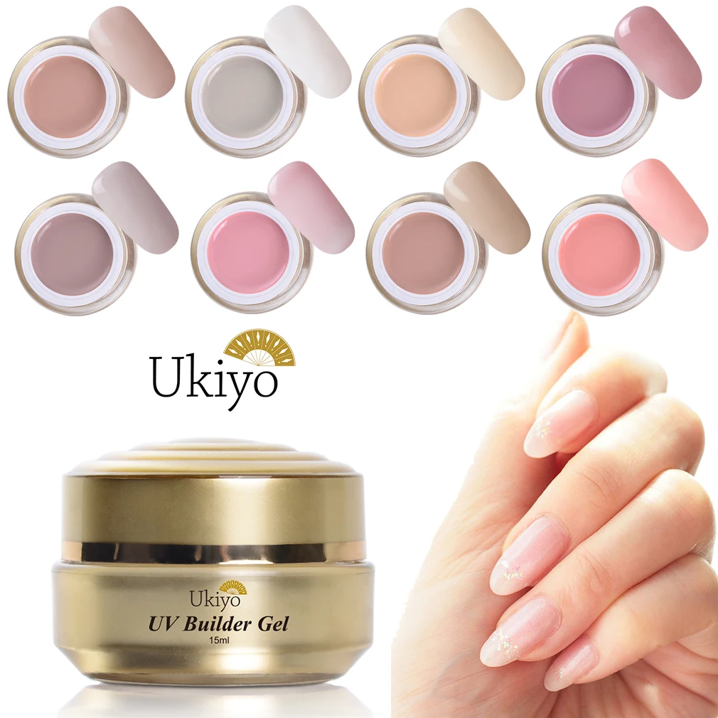 Ukiyo 15 мл УФ-гель для наращивания ногтей, полигель для наращивания ногтей, натуральный Камуфляжный УФ гель для ногтей, Кристальные полигели, гель для ногтей