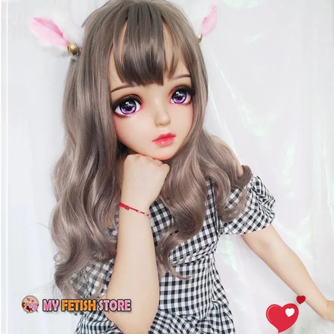 Standard makeup Miao-10) женские милые девушки смолы половина головы кигуруми BJD маска косплей японского аниме ролевая маска Лолиты кроссдресс кукольная маска - Цвет: Standard makeup