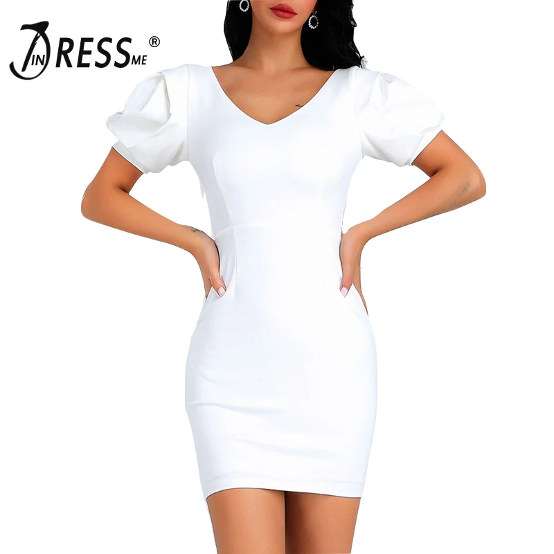 Женское облегающее мини платье INDRESSME летнее вечернее с v образным вырезом и