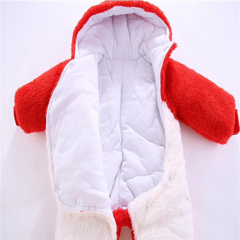 Зимние плотные комбинезоны для новорожденных Детская толстовка с капюшоном и