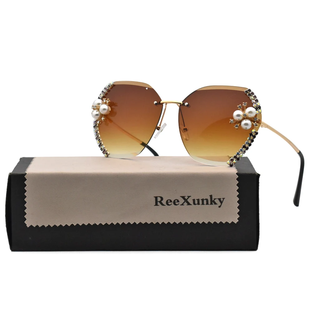 Роскошные стразы квадратные солнцезащитные очки женщины 2020 винтажный бренд