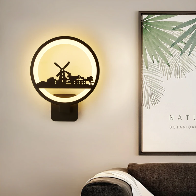 Настенный светильник светодиодный черный акриловый 12 Вт|led wall light|wall lightled sconce |