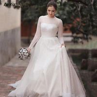 lorie elegant glitter pure white wedding dresses women 2022 long sleeves shiny bohemia princess bridal gowns vestidos de novia