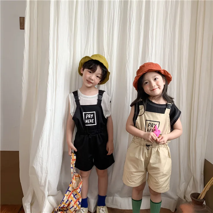 

Summer New Baby Cotton Korean Clothes Boys Girls Loose Letter Knee Length Pants