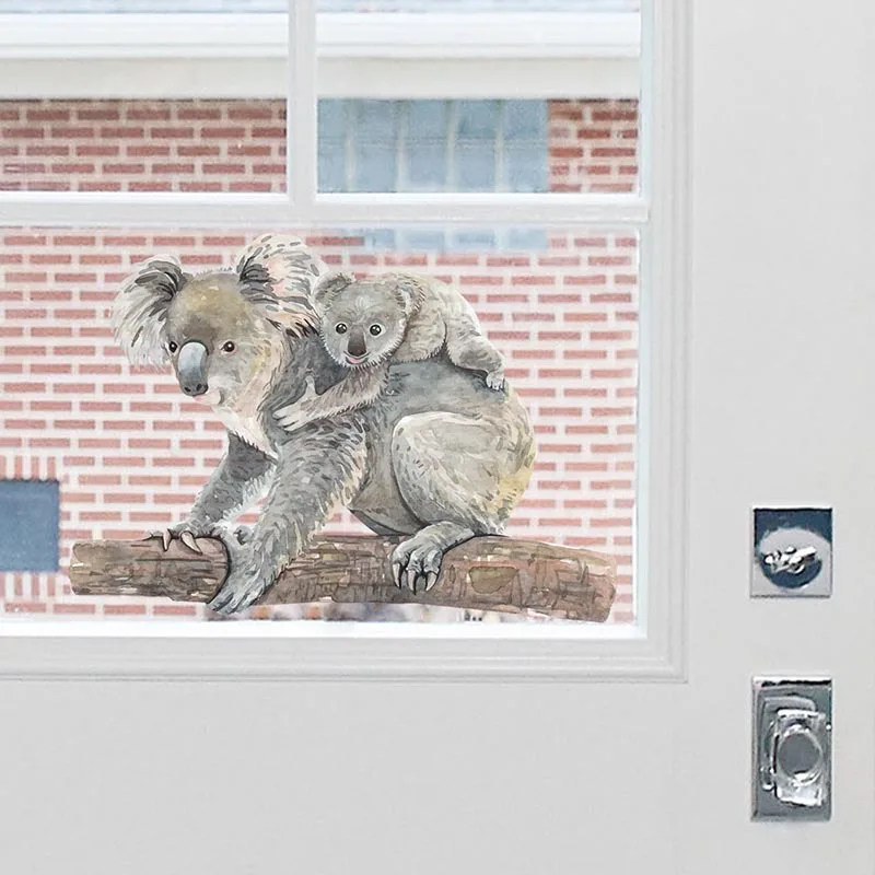 

20*37cm Bear Wall Stickers 2021 New Year Decor Animal for Kids Baby Childern Teen Room Decoration Aesthetic 3D Wallpaper Art