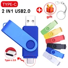 Высокоскоростной OTG 2 в 1, флеш-накопитель Type-C, флеш-накопитель 128 ГБ, 512 ГБ, 64 ГБ, Usb 2,0, USB-накопители 32 ГБ, Usb-накопитель 16 ГБ, 8 ГБ, 4 Гб, подарок