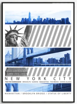 Новая Йорк Бруклинская северная современная простая масляная живопись алфавитного плаката без рамки для декора гостиной ресторана.