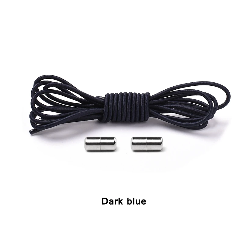 Dake blue 1 пара 25 Цвета не завязывать шнурки эластичный замок круглые шнурки для детей и взрослых кроссовки шнурки ленивый Быстрый обувь шнурки - Цвет: Dake blue