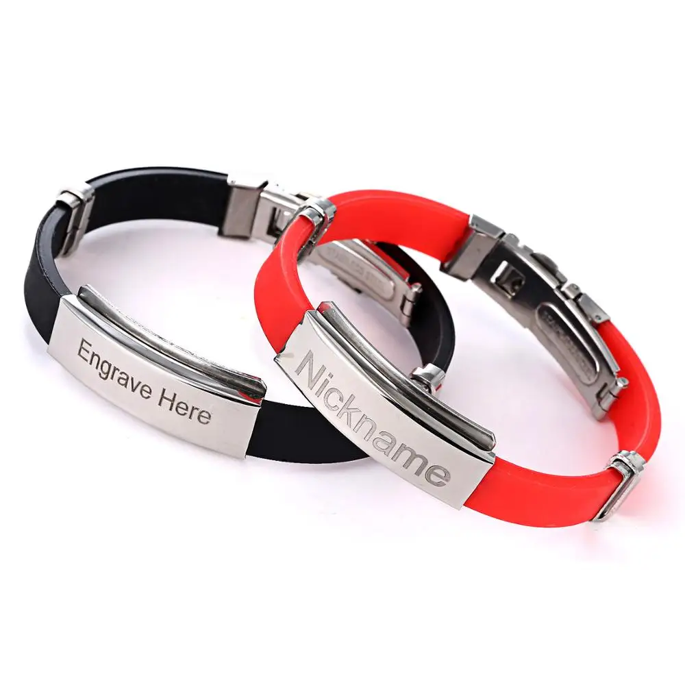 

Браслет мужской из нержавеющей стали, черный, белый, силиконовый