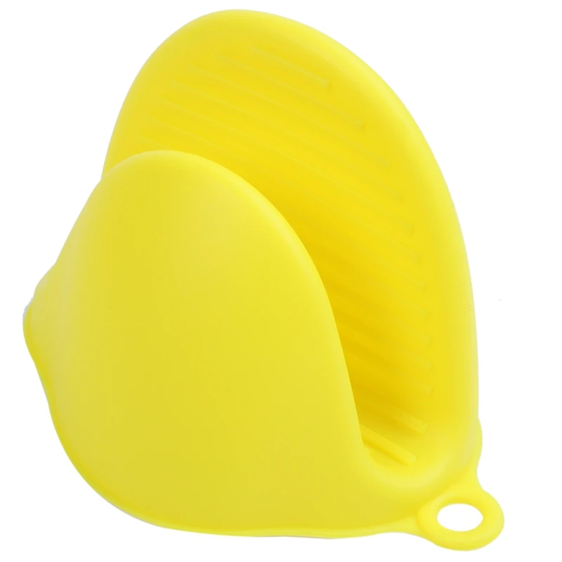 2x Oven Mini Mitts Silicone Heat Resistant Anti-scald Gloves for Cooking Pinch Grips Pot Holder and potholders Yellow | Дом и сад