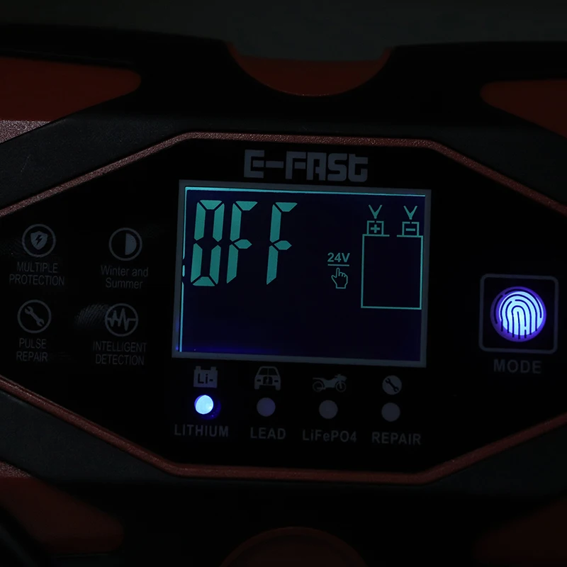 

1pc 12V 6A 24V 3A or 1.5A Automatic Car Battery Charger Lead-acid AGM GEL Lithium LiFePO4 7 Charging Stages Motorcycle Tool