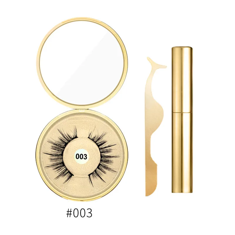 Natural Thick Magnetic Eyeliner Eyelashes Set No Glue Prevent Allergy Handmade Magnetic Fake Eyelashes With Eyelashes Applicator - Цвет: MP086A03