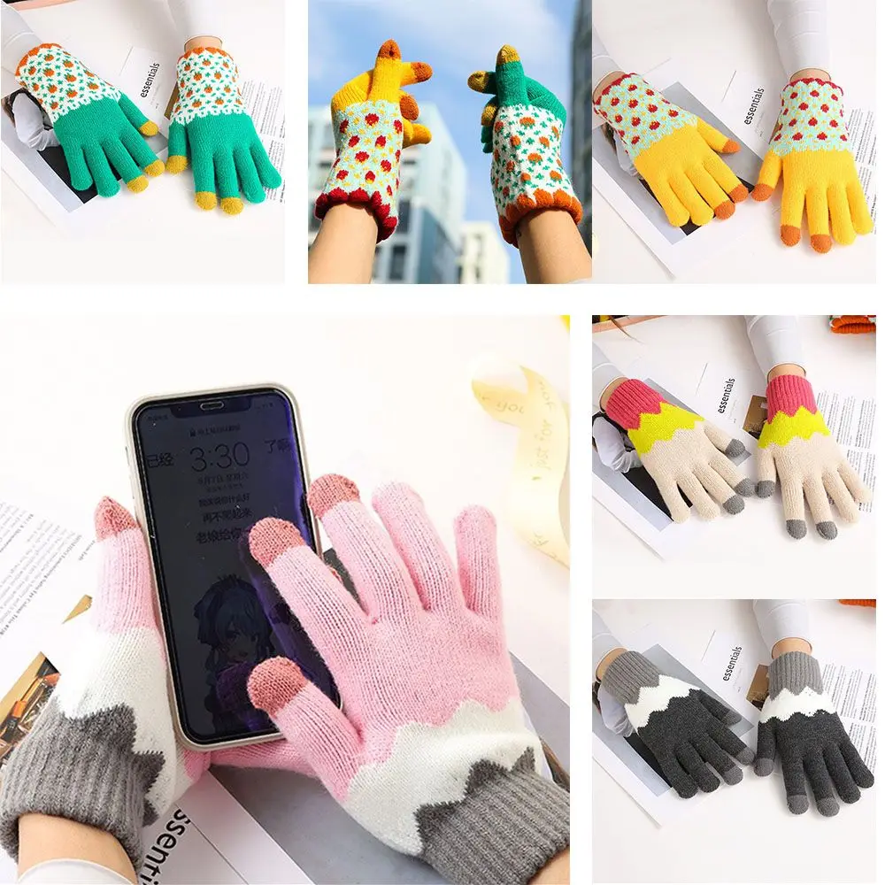 

Зимние перчатки для велоспорта, вождения, утолщенные теплые перчатки с имитацией фотоэлементов, перчатки с пальцами для сенсорного экрана