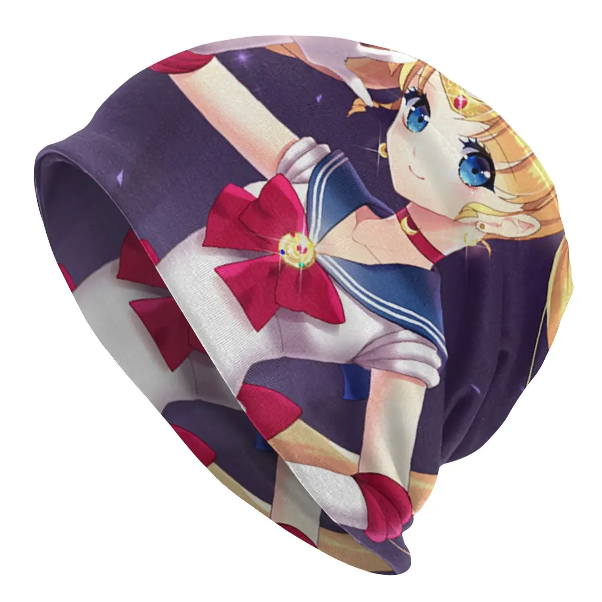 

Женская трикотажная шапка «Луна» с желтыми волосами