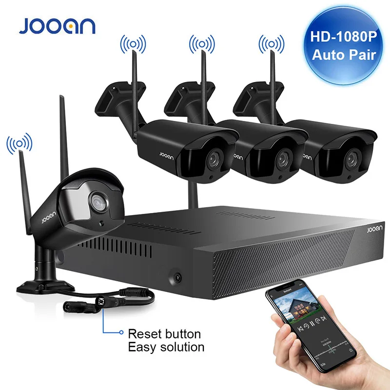 Беспроводная камера безопасности 8CH CCTV NVR набор 1080P наружная видеонаблюдения