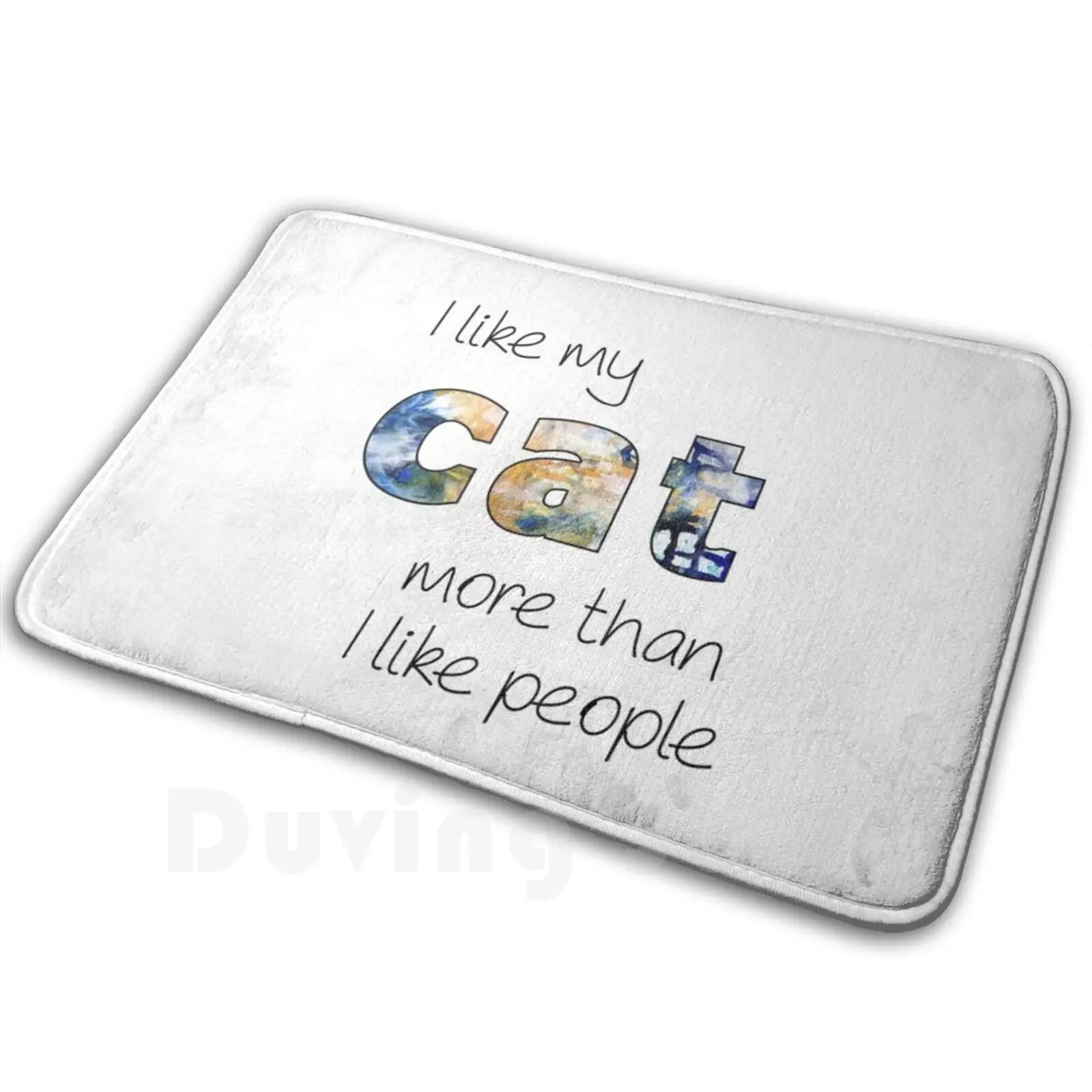 Ковер мне нравится больше, чем кошка, коврик, подушка, мягкая Нескользящая кошачья кошка, домашнее животное, любовь, человек, говоря слова