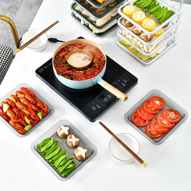 

Multi-Layer Wall Hanging Rack Collapsible Food Storage Tray For Kitchen Storage Table Hot