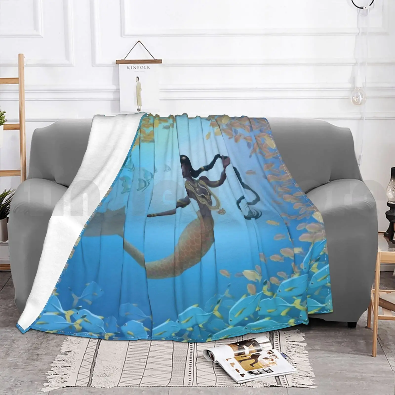 Одеяло Kadal Kanni модное одеяло на заказ Русалка Kani подводное океанское блюдо Нуду