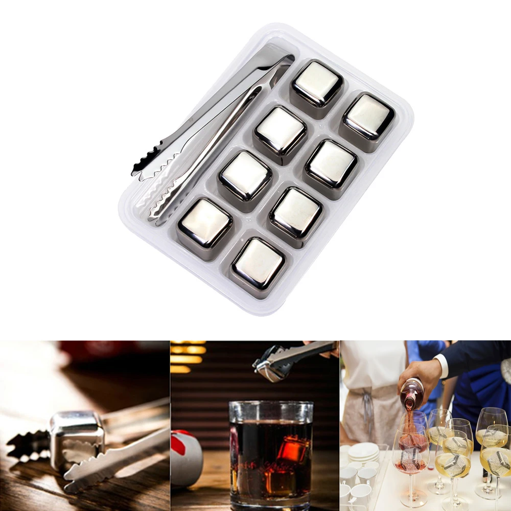 Нержавеющая сталь виски кубики льда из камня тальковая порода Ледник Cooler Камень